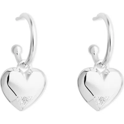 Toolally Art Deco Hearts Hoop Earrings In Metallic