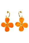 Toolally Daisy Hoop Earrings In Multi