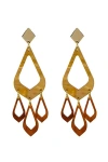 Toolally Feather Drop Earrings In Multi