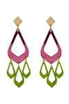 Toolally Feather Drop Earrings In Multi