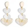 Toolally Heart Drop Earrings In Metallic