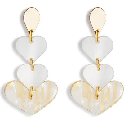 Toolally Heart Drop Earrings In Metallic