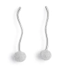 Toolally Long Pom Pom Drop Earrings In Silver