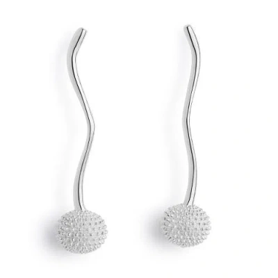TOOLALLY TOOLALLY LONG POM POM DROP EARRINGS
