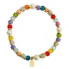 Toolally Men's Beaded Bracelet - Rainbow & Pearl In Multi