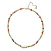 Toolally Men's Beaded Necklace - Rainbow & Pearl