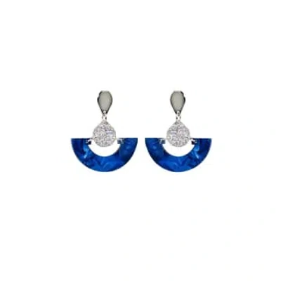 Toolally Mini Fans Earrings In Blue