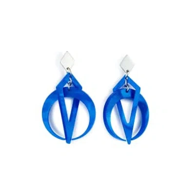 Toolally Petite Crescent Hoop Earrings In Blue