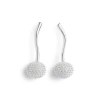 Toolally Pom Pom Drop Earrings In Silver