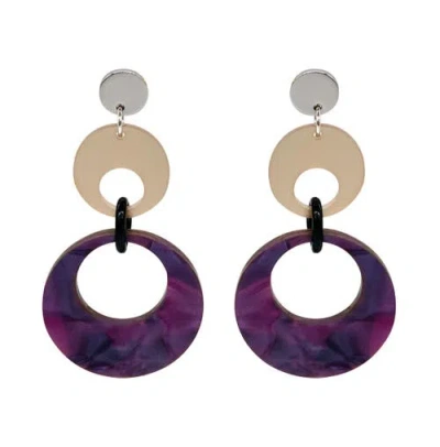 Toolally Swinging Circle Drop Earrings In Multi