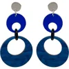 Toolally Swinging Circle Drop Earrings In Blue