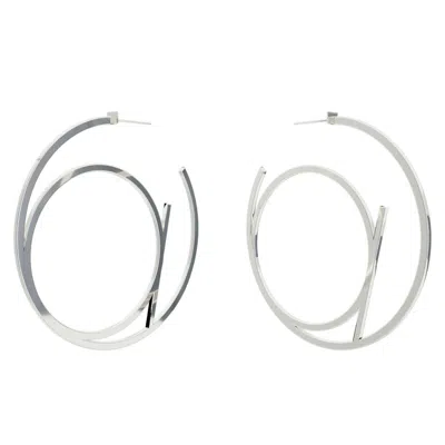 TOOLALLY WOMEN'S ALPHABET HOOPS LARGE - STERLING SILVER
