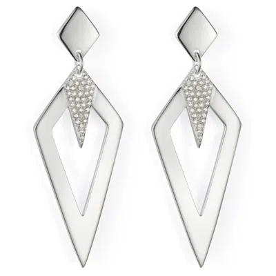 Toolally Women's Arrowhead Earrings - Silver In Metallic