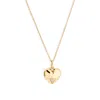 Toolally Women's Art Deco Hearts Pendant - Gold Vermeil & Cubic Zirconia