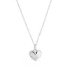 Toolally Women's Art Deco Hearts Pendant - Silver & Cubic Zirconia