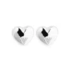 Toolally Art Deco Hearts Studs In Silver