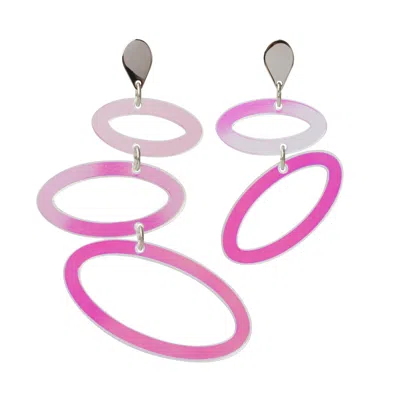 Toolally Women's Asymmetric Ellipses - Iridescent In Pink