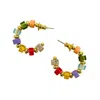 Toolally Women's Beaded Hoop Earrings - Rainbow In Yellow
