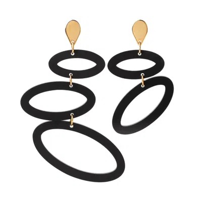 Toolally Women's Black / Gold Asymmetric Ellipses - Black