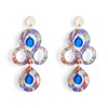 Toolally Women's Blue / Gold / Green Petite Batik Earrings - Blue Splatter & Blue Mirror In Neutral