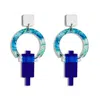 Toolally Women's Blue / Green Petite Art Deco Chandeliers - Blue & Green Lava