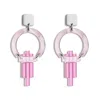 Toolally Women's Blue Petite Art Deco Chandeliers - Mauve Pearl & Heather