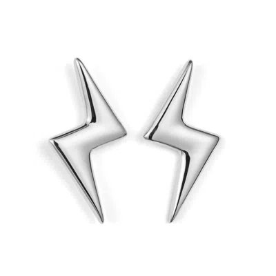 Toolally Women's Bubble Bolt Earrings - Sterling Silver In Metallic