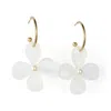 Toolally Women's Daisy Hoop Earrings -  White & Pearl In White