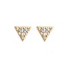 Toolally Women's Deco Triangle Studs - Gold Vermeil & Cubic Zirconia