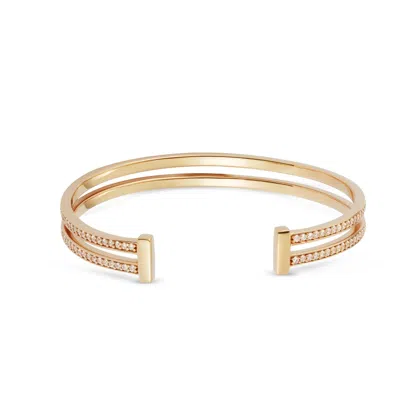 Toolally Women's Double Hoop Cuff Bracelet - Gold Vermeil