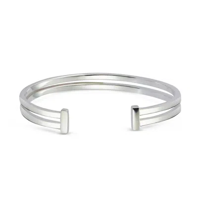 Toolally Women's Double Hoop Cuff Bracelet - Sterling Silver