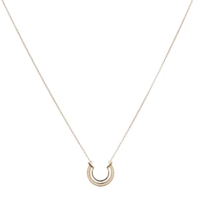 Toolally Women's Double Hoop Necklace - Gold Vermeil & Cubic Zirconia