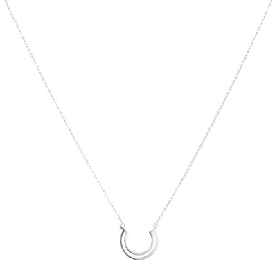 Toolally Women's Double Hoop Necklace - Sterling Silver