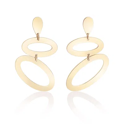 Toolally Women's Ellipses Earrings - Gold