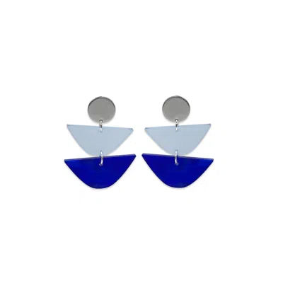 Toolally Women's Equinox Drop Earrings - Royal Blue & Electric Blue