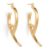 Toolally Women's Flick Earrings - Gold Vermeil & Cubic Zirconia In Gold