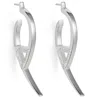 Toolally Women's Flick Earrings - Sterling Silver & Cubic Zirconia In Metallic