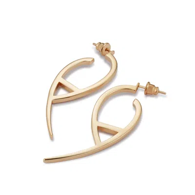 Toolally Women's Flick Earrings Large - Gold Vermeil In Gray