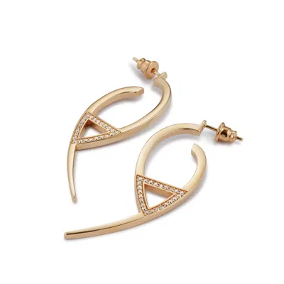 Toolally Women's Flick Earrings Large - Gold Vermeil & Cubic Zirconia