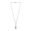 Toolally Women's Gold / White Flameball Baroque Pearl Necklace In Gold