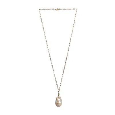 Toolally Women's Gold Baroque Pearl Necklace
