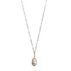 Toolally Women's Gold / White Flameball Baroque Pearl Necklace In Gold
