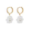 Toolally Women's Gold / White Flower Pearl Huggie Earrings - White In Gold