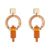 Toolally Women's Gold / Yellow / Orange Petite Art Deco Chandeliers - Tiger Shell