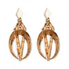 Toolally Women's Gold / Yellow / Orange Petite Crescent Hoops - Tiger Shell