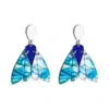 Toolally Women's Gossamer Drop Earrings - Blue & Green Lava