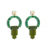 Toolally Women's Green / Gold Art Deco Chandeliers- Grass Green In Green