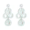 Toolally Women's Green / Silver Petite Batik Earrings - Regent Green & Iridescent