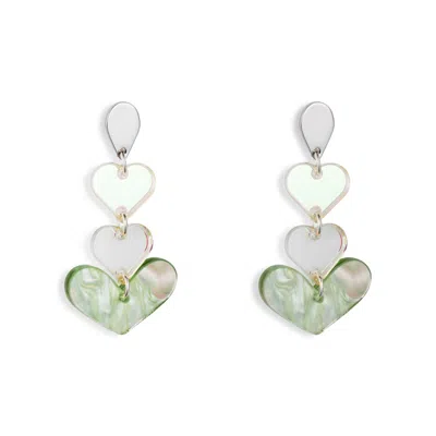 Toolally Women's Heart Drop Earrings - Regent Green