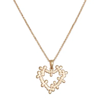 Toolally Women's Hearts In Flowers Necklace- Gold